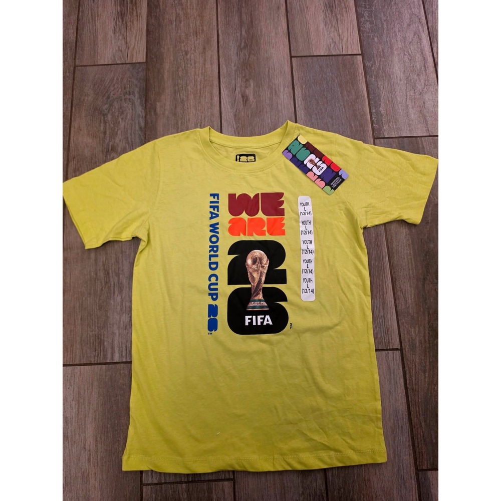 FIFA World Cup 2026 Youth L 12/14 T-Shirt Yellow We Are 26 Graphic Soccer Tee